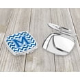 thumbnail image 3 of Letter M Chevron Blue and White Compact Mirror CJ1056-MSCM, 3 of 4