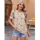 thumbnail image 3 of Blusa Zeagoo para mujer, manga abullonada, floral, bohemio, casual, 3 of 4