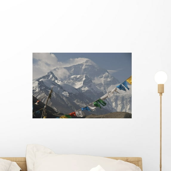 Prayer Flags and Mt Wall Mural by Wallmonkeys Peel and Stick Graphic (18 in W x 12 in H) WM277464