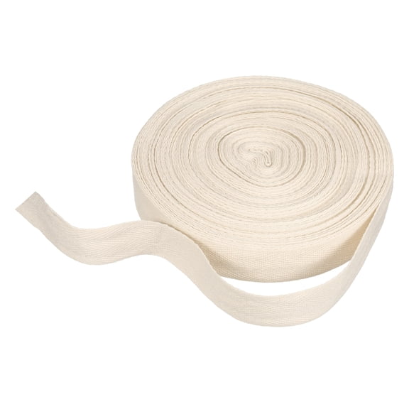 Cotton Twill Tape Ribbon 1 Inch 23 Yard Herringbone Webbing Tape Roll Bias Binding Tape for DIY Crafts Sewing Gift Wrapping, Beige