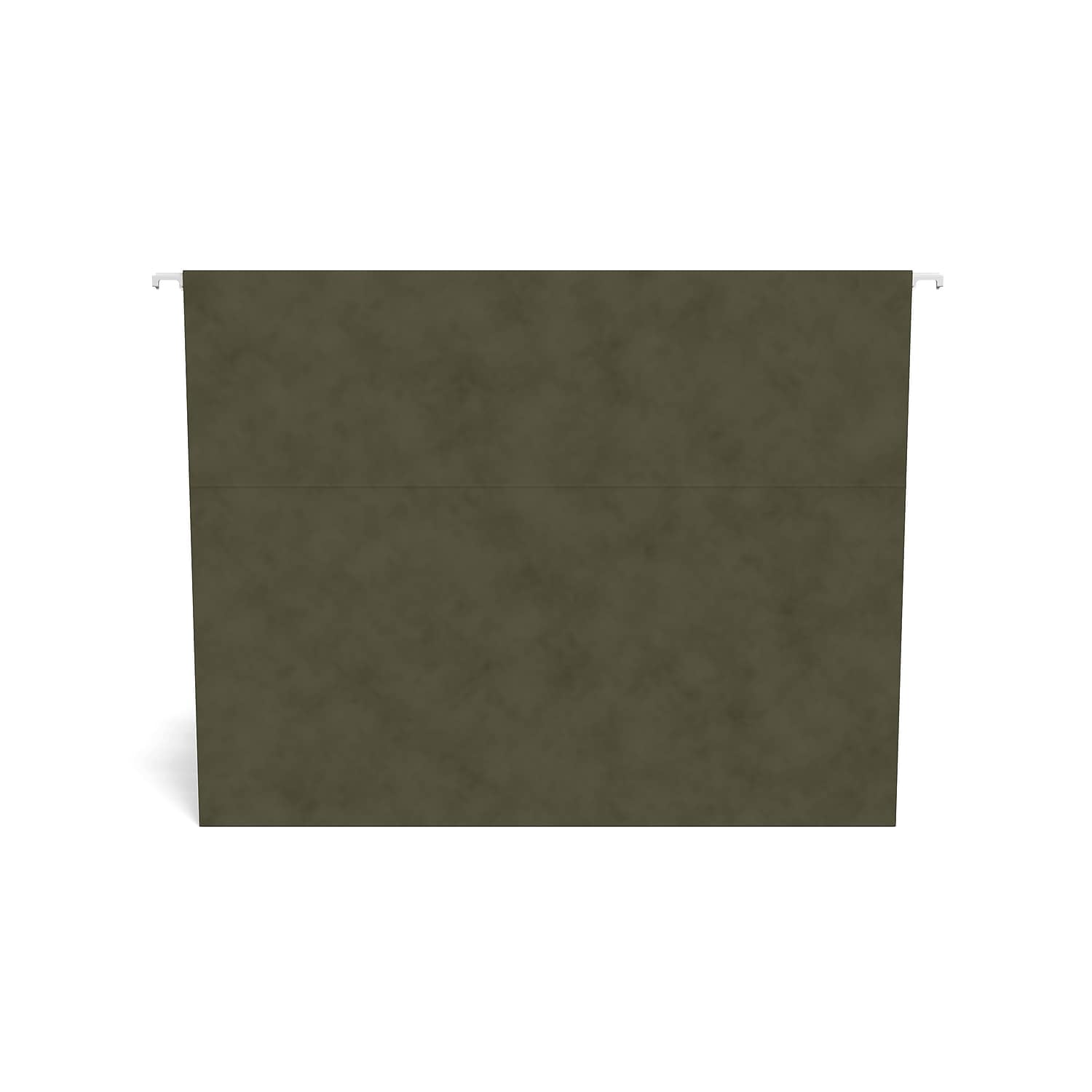 Staples Reinforced Box Bottom Hanging File Folder 3" Expansion Letter Size Standard Green 50/Carton