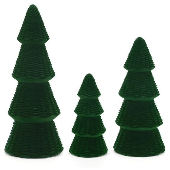 PRETXORVE Christmas Decorations, Christmas Decor, Spray Velvet Resin Christmas Tree Set - Modern Shape Indoor Center Decoration Suitable for Desktop or Mantel