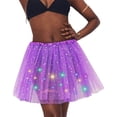 thumbnail image 1 of TRKIYQC Falda de baile con iluminación para mujer para fiesta Cos-Play, falda de princesa con lámpara de patrón de estrella de malla TRKIYQC moda, 1 of 8