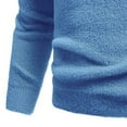 thumbnail image 6 of Miluxas Crewneck Sweaters for Men Slim Fit Long Sleeve Pullover Sweater Ribbed Knitted Lightweight Tops Blue, 6 of 6