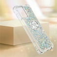 thumbnail image 6 of Glitter Clear Sparkly Bling Case for Motorola Moto G 5G (2023), Flowing Liquid Quicksand Cover with Diamond Ring Holder Case for Motorola Moto G 5G (2023)  Silver, 6 of 14