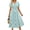 Blue Floral, variant on UVN Women Summer Dresses Short Sleeve V Neck A-Line Midi Dress Ladies Boho Beach Floral Print Sundress