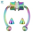 thumbnail image 3 of Deago Magnetic Septum Nose Ring Horseshoe Stainless Steel Faux Fake Nose Septum Rings Non-Pierced Clip On Nose Hoop Rings (Colorful), 3 of 9