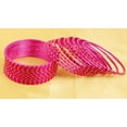 thumbnail image 3 of Sunsoul By Touchstone "Colorful 2 Dozen Bangle Collection" Indian Bollywood Alloy Metal Textured Pretty Fuchsia Color Jewelry Bangle Bracelets Set Of 24 In Antique Gold Tone For Women, 3 of 3