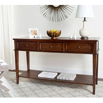 SAFAVIEH Manelin Rustic Console with 3 Storage Drawers, Sepia