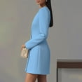 thumbnail image 3 of PBFRDSJ Women's Blazer Dress Deep V Neck Long Sleeve Slim Fit Suit Short Gown Elegant Formal Outfit for Office Wedding Party Sizes S-2XL, 3 of 6