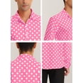 thumbnail image 6 of Unique Bargains Men's Polka Dots Print Dress Shirt Long Sleeves Casual Shirts M Pink, 6 of 6