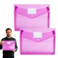 thumbnail image 2 of Solivara Plastic Button Closure Envelope Folder For Transparent Certificate And Legal Document Organizer(Pink*2,14.6*3.5*11in), 2 of 9