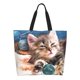 thumbnail image 1 of Balery Playful Cat Bolsa Tote Estilo Estético con Cremalleras, Bolsa de Hombro, Bolsa de Compras Grande y Plegable, 1 of 8
