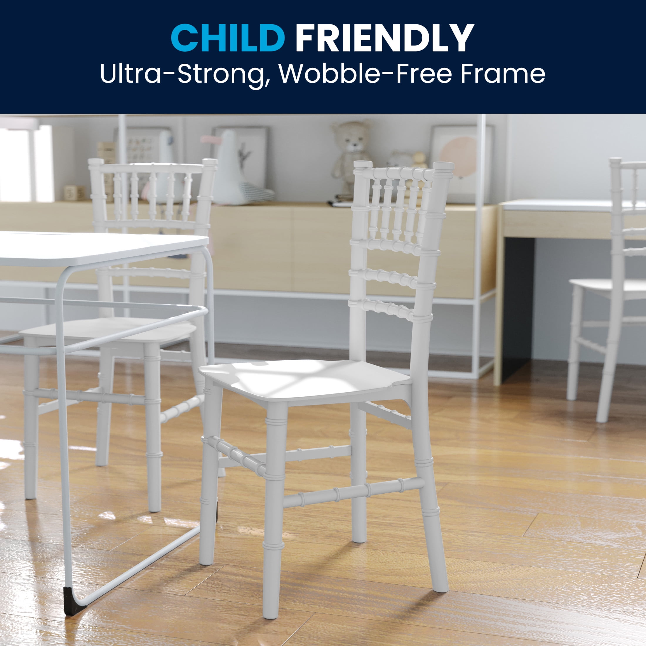Flash Furniture Hercules Series Children's Resin All Occasion Event Chairs, Set of 10, White