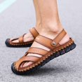 thumbnail image 2 of Zapatos de cuero genuino de moda para hombre, sandalias de verano nuevas de gran tamaño para hombre, sandalias de moda para hombre, sandalias, zapatillas (26 cm), 2 of 4