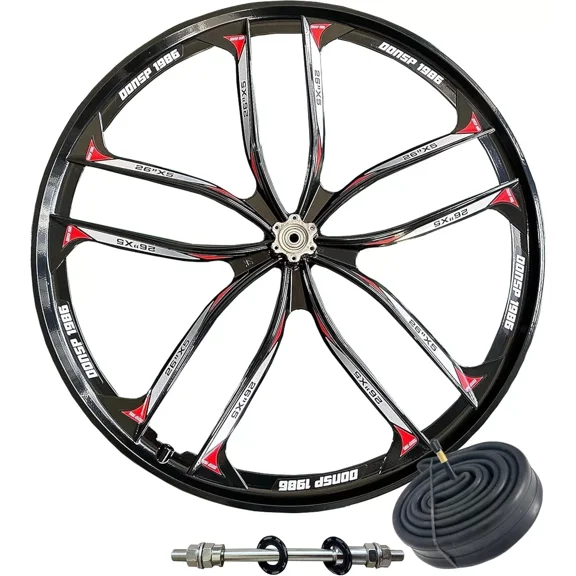 CDH 10 Spokes 26" Rear Bike Mag Wheel 135mm & Bike Tire Tube, Mountain Bike Rim