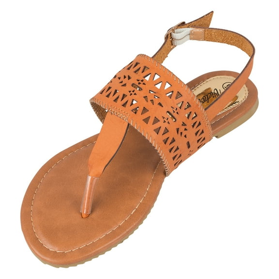 Victoria K Women's Laser Cut Cuff Fashion Sandals