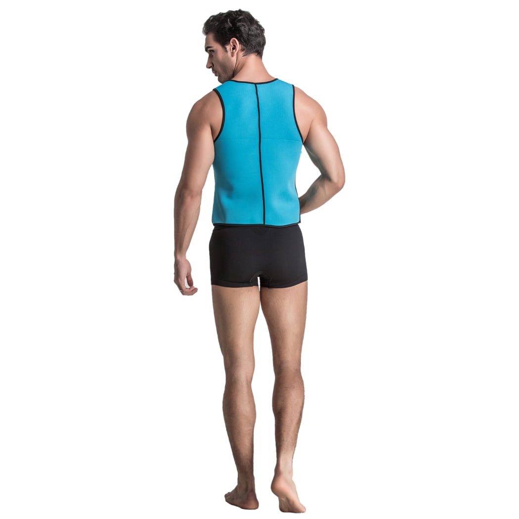 Mens Sweat Neoprene Slimming Waist Trainer Sport Tank Top Shirt