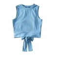 thumbnail image 2 of Xijirk Girls Tank Tops Summer Casual Sleeveless Round Neck Bow Back Tie Hollow Out Tank Top Tee Shirt,M, 2 of 5