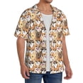 thumbnail image 2 of Balery Cute Puppy Camisa Casual de Manga Corta con Botones para Hombre, Texturizada, Estilo Cubano, para Playa, Verano-Small, 2 of 5