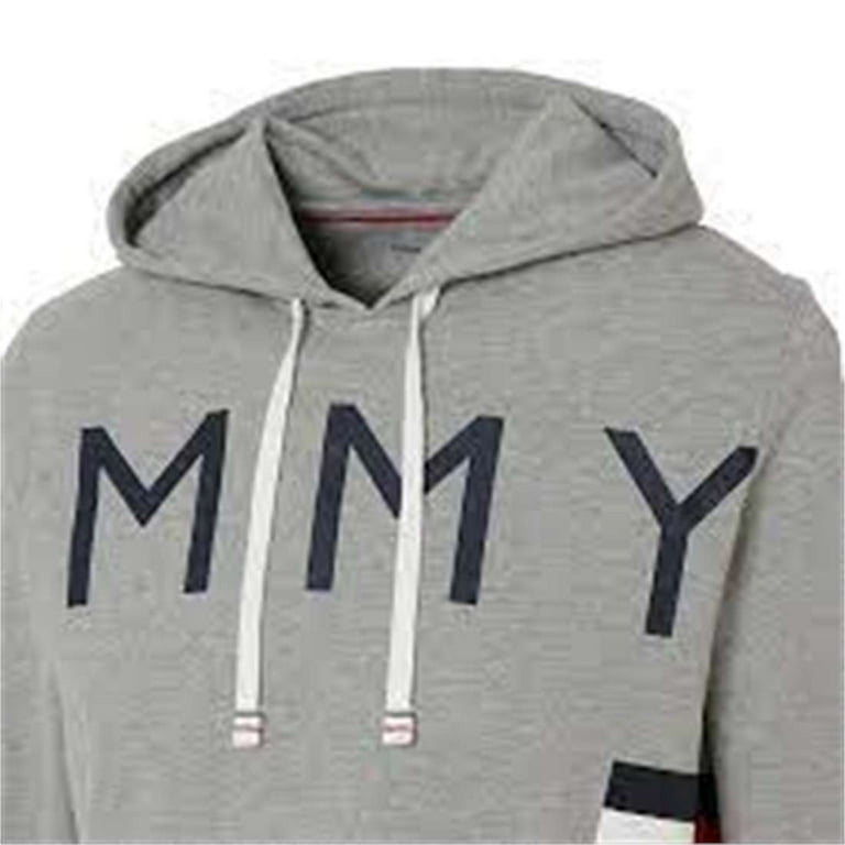 Tommy Hilfiger Men\'s Pullover Logo - US Heather,XL Hoodie, Grey