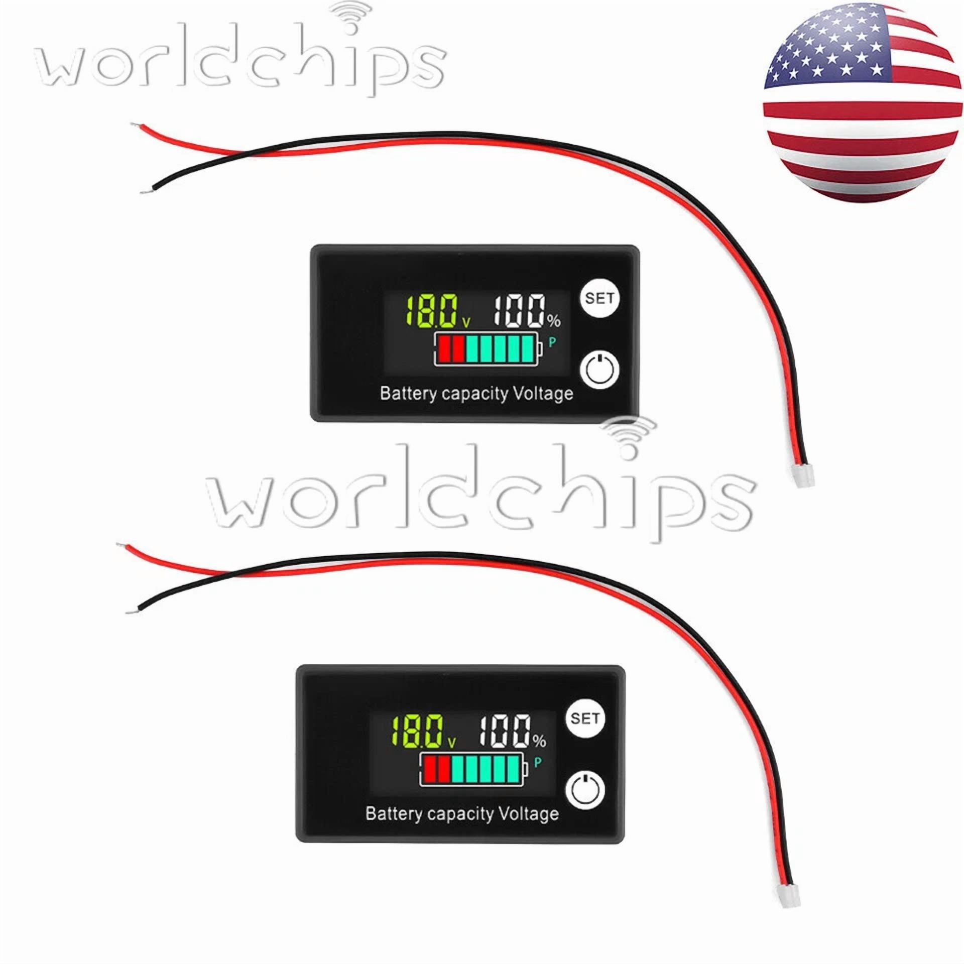 CRESTIN- 2X Digital 6133A Lcd Voltage Meter Dc8-100V Voltmeter Battery Power Dual Display