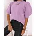 thumbnail image 3 of Jersey Goranbon Puff de manga corta para mujer, color lila, 3 of 6