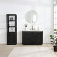 thumbnail image 2 of Cadiz 48" Single Fir Wood Black Vanity with Lightning White Composite & Mirror, 2 of 17
