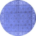 thumbnail image 1 of Ahgly Company Indoor Round Oriental Blue Industrial Area Rugs, 3' Round, 1 of 4