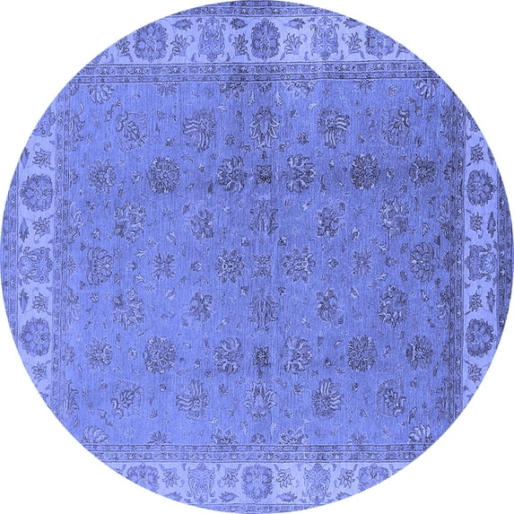 Ahgly Company Indoor Round Oriental Blue Industrial Area Rugs, 5' Round