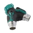 thumbnail image 4 of Divisor de manguera de jardín tipo Y, conector de tubería de 2 vías, válvula de agua de metal plástico para grifo de aspersor de EE. UU., Verde oscuro Methold HA005374-01, 4 of 6