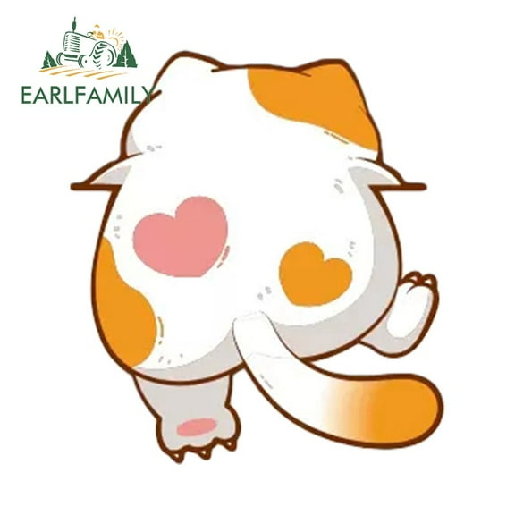 EARLFAMILY 5.1 Inch Funny Cat Car Stickers Vinyl Motorcycle Windows Decals Anime Bumper Laptop Car Accessories