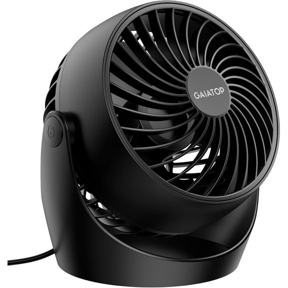 Desk Fan, 5-Inch Portable Electric Table Desktop Air Circulator Fans, Small but Powerful with 3 Speed 360° Adjustable Tilt for Cooling Home Dorm Office Bedroom Bathroom Kitchen, Black