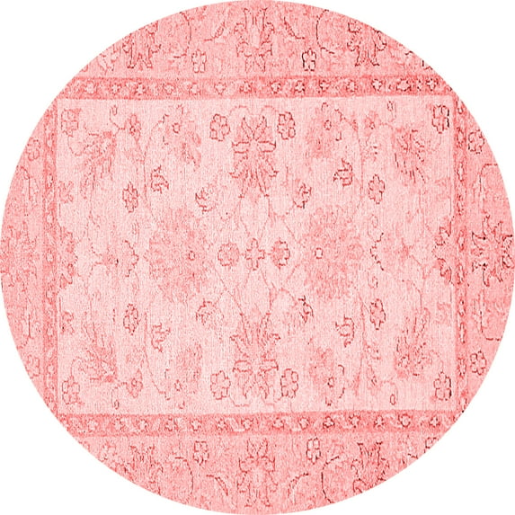 Ahgly Company Indoor Round Oriental Red Traditional Area Rugs, 4' Round