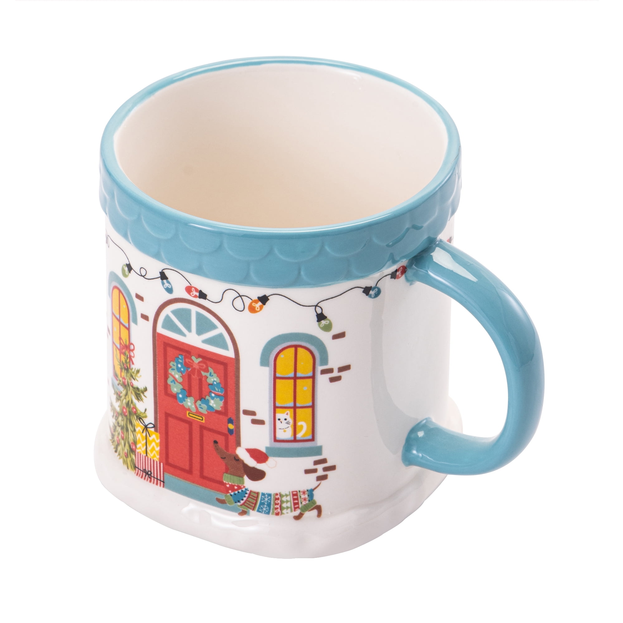 Holiday Time Tasse en céramique en forme de maison, 17,5 oz, 1 pièce Tasse, céramique