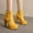 Yellow, variant on Bnwani Women Boots Footwear Winter Fashion Toe Zipper High-Heel High Ankle Proof Casual Solid Boot Black Size 5