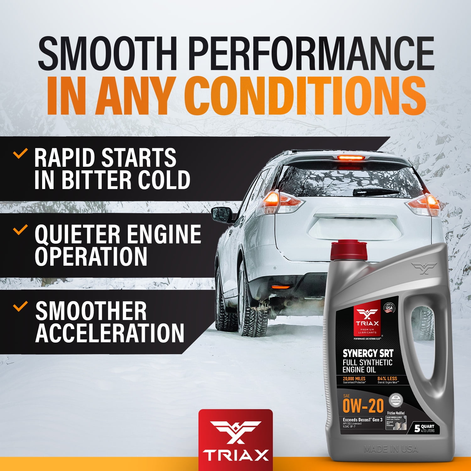 TRIAX Synergy SRT 0W-20 API SP Full Synthetic Engine Oil