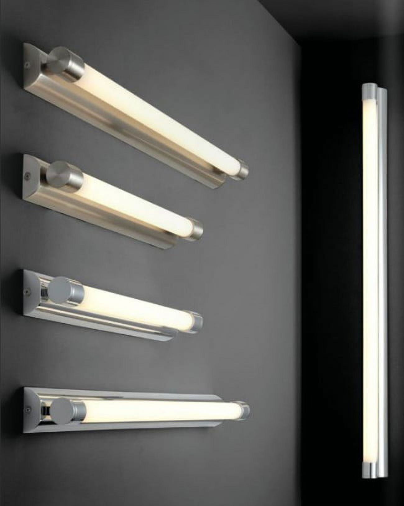 Skyline 1 - Light Polished Chrome Chrome Contemporary / Industrial Fluorescent Acrylic And Steel Wall Sconce