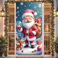 thumbnail image 4 of Pink Theme Santa Banner Reindeer Pattern Christmas Banner Gift Elements Snowflake Decor Holiday Banner for Christmas Party Family Gathering Indoor Decoration, 4 of 9