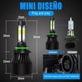 thumbnail image 3 of 9005 9006 LED Headlight Bulb Kit for 2004-2009 Mitsubishi Galant High Low Beam Combo 4pc 6500K White, 3 of 5