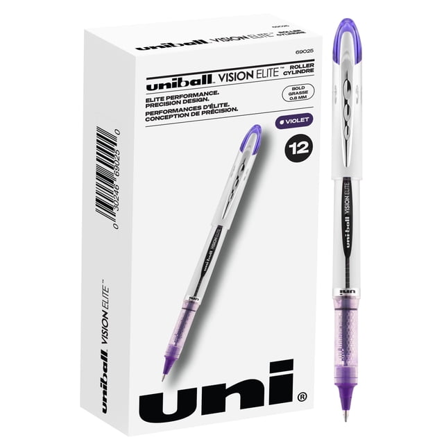 Bolígrafo enrollable Uni-Ball Vision Elite Bold 0,8 mm, color morado