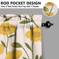 thumbnail image 5 of Kitchen Curtains 36 Inch Short - 3 Panel Set, Boho Sunflower Butterfly Floral Print, Rod Pocket Window Curtain for Rustic Farmhouse, Country Vintage Summer Decor, Easy Wash, 5 of 6