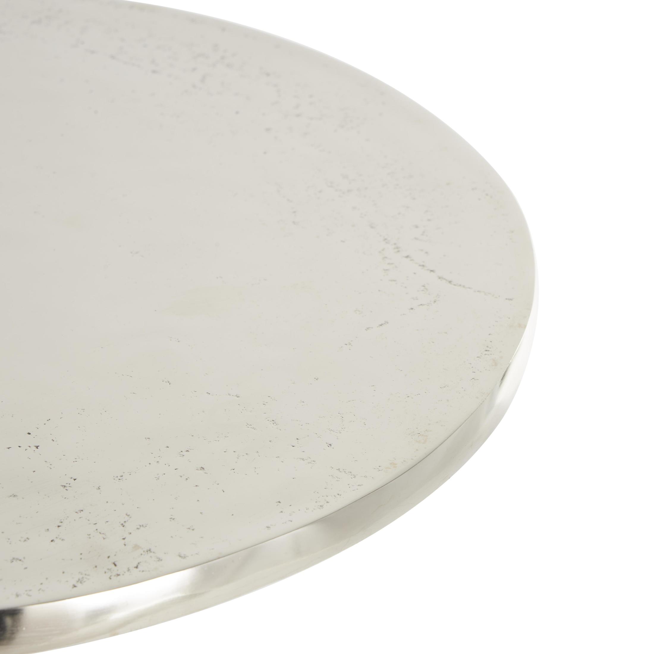 DecMode 18" x 24" Silver Aluminum Metal Accent Table with Textured Tree Branch Legs, 3-Pieces