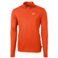 thumbnail image 2 of Men's Cutter & Buck Orange Oklahoma State Cowboys Virtue Eco Pique Recycled Quarter-Zip Jacket, 2 of 3