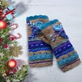 thumbnail image 6 of ICHUANYI Women Warm Knit Fingerless Gloves Hand Crochet Thumbhole Winter Arm Warmers Mittens, 6 of 8