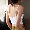 thumbnail image 4 of Plus Size Tank Tops for Women with Bra Pads V-neck Underneath Solid Color Base Chest Wrapped Camisole White M, 4 of 4