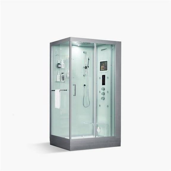 Maya Bath 204 47 x 33 x 88 in. Lucca Right Steam Shower, White