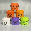 thumbnail image 5 of Sylvtty Mini Halloween Candy Bucket Spooky Ghost Pumpkin Candy Bucket Plastic Candy Bowls with Lid And Handle for Trick or Treat Halloween Party Favors, 5 of 6