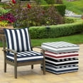 thumbnail image 6 of ARDEN Outdoor Deep Seat Cushion Set, 24 x 24, Water Repellant, Fade Resistant, Deep Seat Bottom & Back Cushion, Sapphire Blue Cabana Stripe, 6 of 13