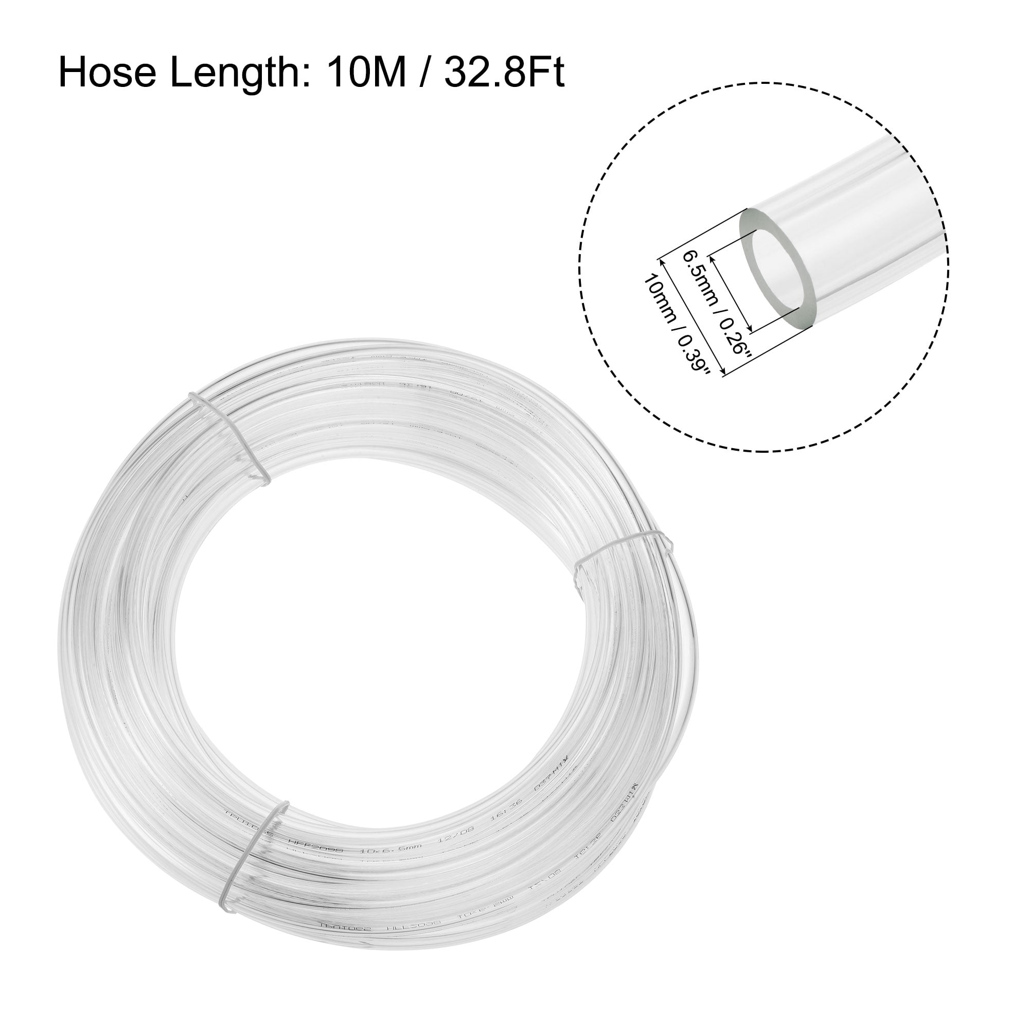 Uxcell 10mm OD PU Air Hose Tubing Kit 10 Meters Clear with 14 Pcs Fittings
